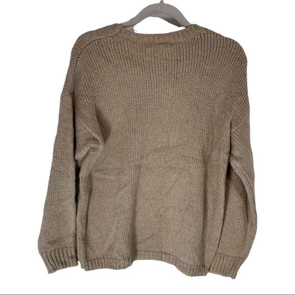 Women's Cotton Emporium Long Sleeve Crewneck Sweater Beige Tan , Size Medium NWT - Picture 3 of 4